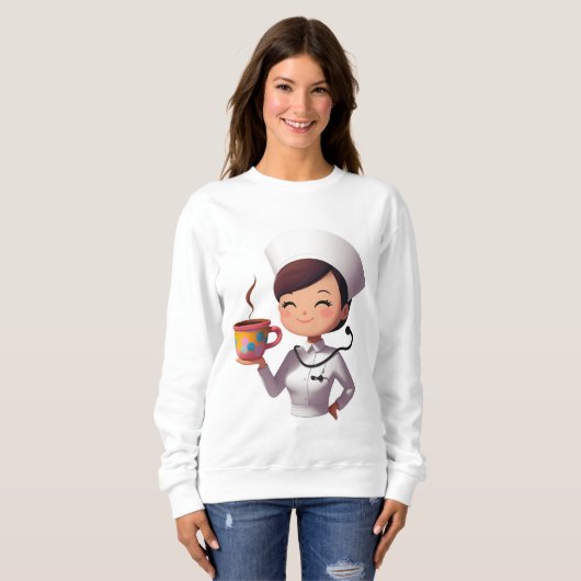 Nurse Coffee Sweatshirt (Voorkant volledig)