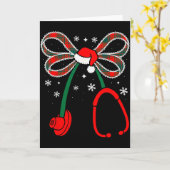 Nurse Coquette Bow Stethoscope Nursing Xmas Pjs Ch Kaart (Gele Bloem)
