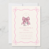 Nurse Coquette Roze Bow Elegant Afstuderen Kaart (Voorkant)