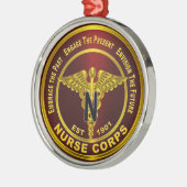 Nurse Corps Christmas Metalen Ornament (Links)