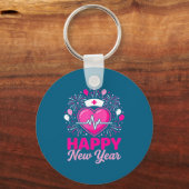 Nurse Crew Heartbeat Nye Countdown Party Year Happ Sleutelhanger (Voorkant)
