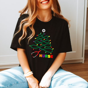 Nurse Crew: Stethoscope Tree kerstcadeau Schattige T-shirt