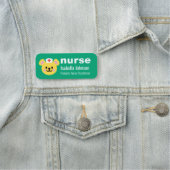 Nurse Custom Name Cute Dog Blue Naamplaatje (In situ)