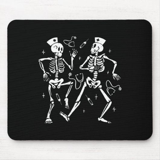 Nurse Dancing Skeleton Halloween Skeleton Kostuum Muismat (Voorkant)