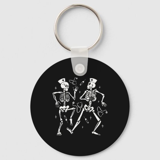 Nurse Dancing Skeleton Halloween Skeleton Kostuum Sleutelhanger (Voorkant)