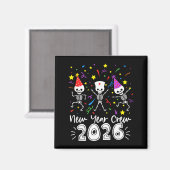 Nurse Dancing Skeleton New Year Crew 2026 Funny Er Magneet (Voorkant / Achterkant)