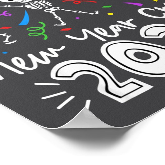 Nurse Dancing Skeleton New Year Crew 2026 Funny Er Poster (Hoek)