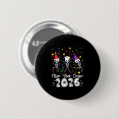 Nurse Dancing Skeleton New Year Crew 2026 Funny Er Ronde Button 5,7 Cm (Voorkant /achterkant)