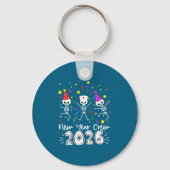 Nurse Dancing Skeleton New Year Crew 2026 Funny Er Sleutelhanger (Voorkant)