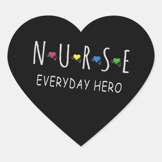 Nurse Day Hero Hart Sticker (Voorkant)