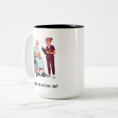 Nurse Dealing With Self Entitled Elderly Patient  Tweekleurige Koffiemok (Voorkant links)