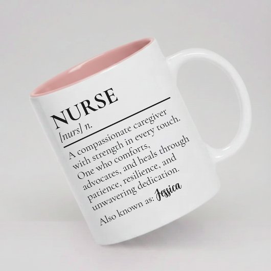 Nurse Definition Mug Personalized Gift for Nurses Tweekleurige Koffiemok