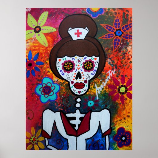 NURSE DIA DE LOS MUERTOS POSTER (Voorkant)