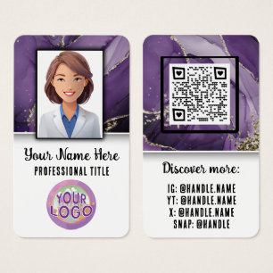 Nurse Doctor Healthcare Professional Elegant Logo Visitekaartje