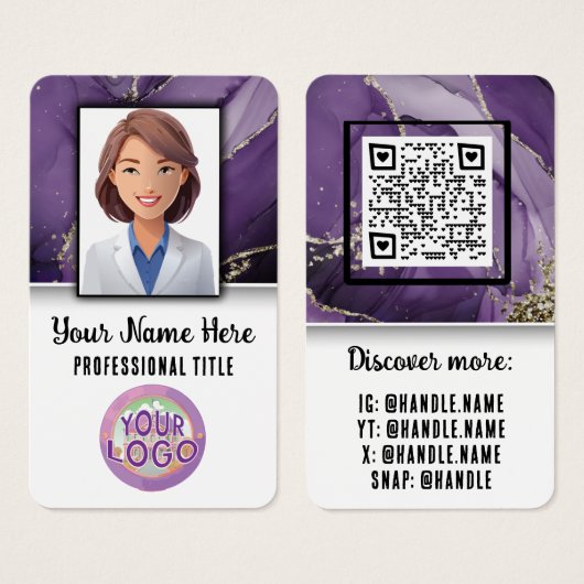 Nurse Doctor Healthcare Professional Elegant Logo Visitekaartje (Voorkant /achterkant)