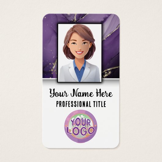 Nurse Doctor Healthcare Professional Elegant Logo Visitekaartje (Voorkant)