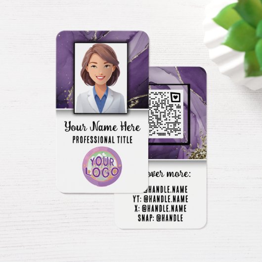 Nurse Doctor Healthcare Professional Elegant Logo Visitekaartje (Bureau)