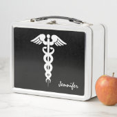 Nurse Doctor Medical Caduceus Black, wit (In situ)