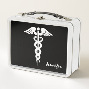 Nurse Doctor Medical Caduceus Black, wit
