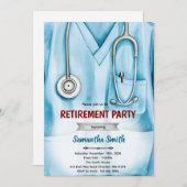 Nurse doctor retirement invitation kaart (Voorkant / Achterkant)