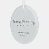 Nurse draaiende ceremonie Modern Simple Custom RN Glas Ornament (Voorkant links)