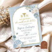 Nurse Dusty Blue Floral Afstuderen Kaart