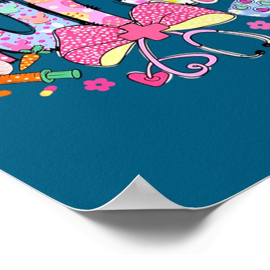 Nurse Easter Day Cute Coquette Stethoscope Nursing Poster (Hoek)