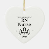 Nurse Eerste Kerstverpleegkundige Keramisch Ornament (Achterkant)