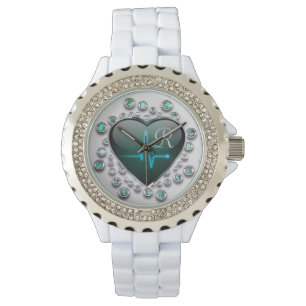 Nurse EKG hart en juweel Horloge