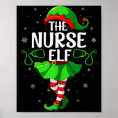 Nurse Elf Christmas Girls Women Elf Squad Xmas Fam Poster (Voorkant)