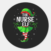 Nurse Elf Christmas Girls Women Elf Squad Xmas Fam Ronde Sticker (Voorkant)