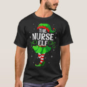 Nurse Elf Christmas Girls Women Elf Squad Xmas Fam T-shirt (Voorkant)