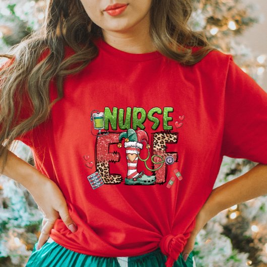 Nurse Elf Holiday T-shirt