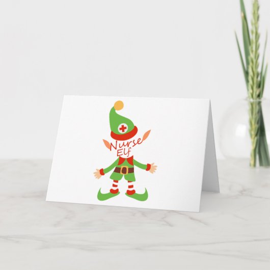 Nurse Elf Kerst Verpleegkundige Cadeaus Feestdagen Kaart (Voorkant)