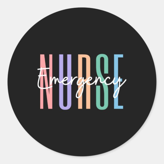 Nurse Emergency Room Nurse Registered Nurse Ronde Sticker (Voorkant)