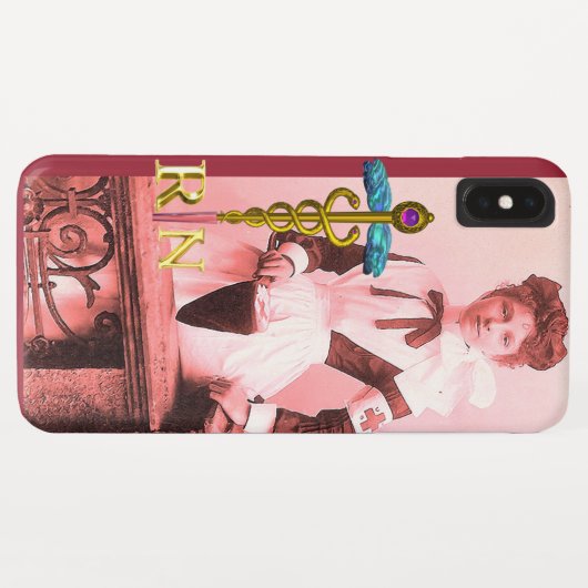  NURSE en Gold Caduceus NR Case-Mate iPhone Case (Achterkant (horizontaal))