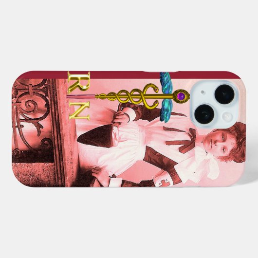  NURSE en Gold Caduceus NR Case-Mate iPhone Case (Achterkant (horizontaal))