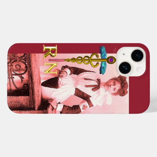  NURSE en Gold Caduceus NR Case-Mate iPhone Case (Achterkant (horizontaal))