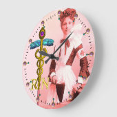  NURSE en Gold Caduceus NR Emblem Grote Klok (Hoek)