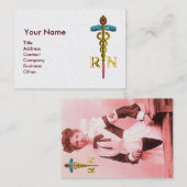  NURSE en Gold Caduceus NR Emblem Pearl Visitekaartje (Voorkant / Achterkant)