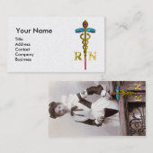 NURSE en Gold Caduceus NR Emblem Pearl Visitekaartje (Voorkant / Achterkant)