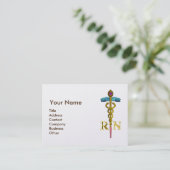  NURSE en Gold Caduceus NR Emblem Pearl Visitekaartje (Staand voorkant)