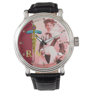  NURSE en Gold Caduceus NR Horloge