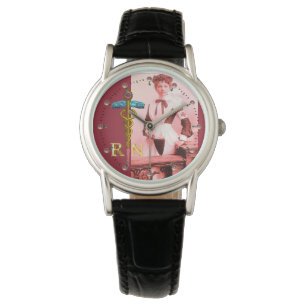  NURSE en Gold Caduceus NR Horloge