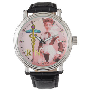  NURSE en Gold Caduceus NR Horloge