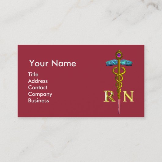  NURSE en Gold Caduceus NR Visitekaartje (Voorkant)