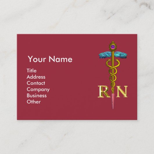 NURSE en Gold Caduceus NR Visitekaartje (Voorkant)