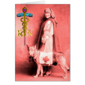 NURSE EN RESCUE DOG/Gold Caduceus RN Emblem (Voorkant)