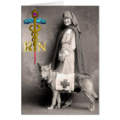 NURSE EN RESCUE DOG/Gold Caduceus RN Emblem (Voorkant)