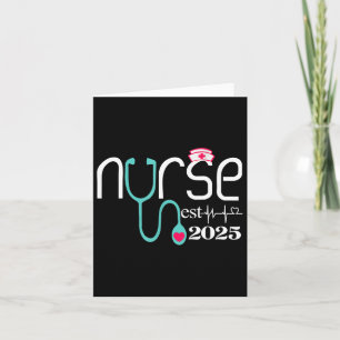 Nurse Est 2025 RN Nursing School Afstuderen Gradua Kaart